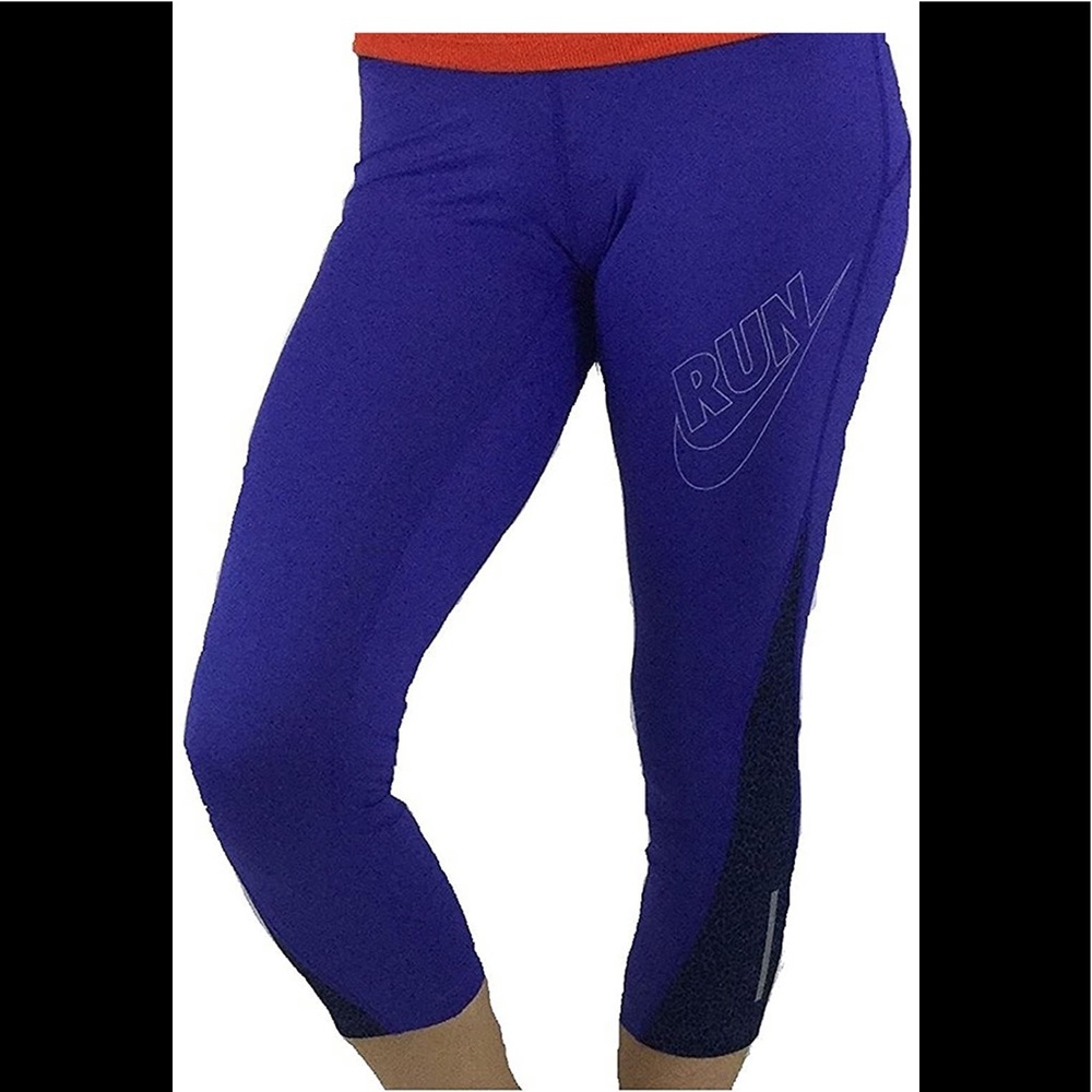 Nike Purple / Leopard Dri-Fit Capri RUN Legging M